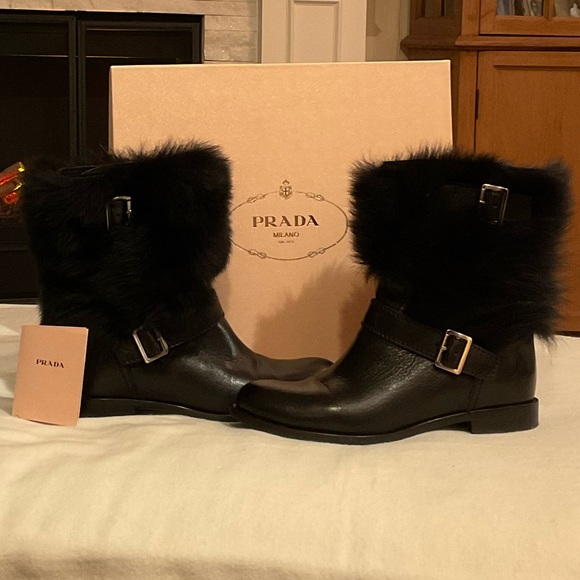 Prada real fur combat boots with original box - Picture 3 of 10